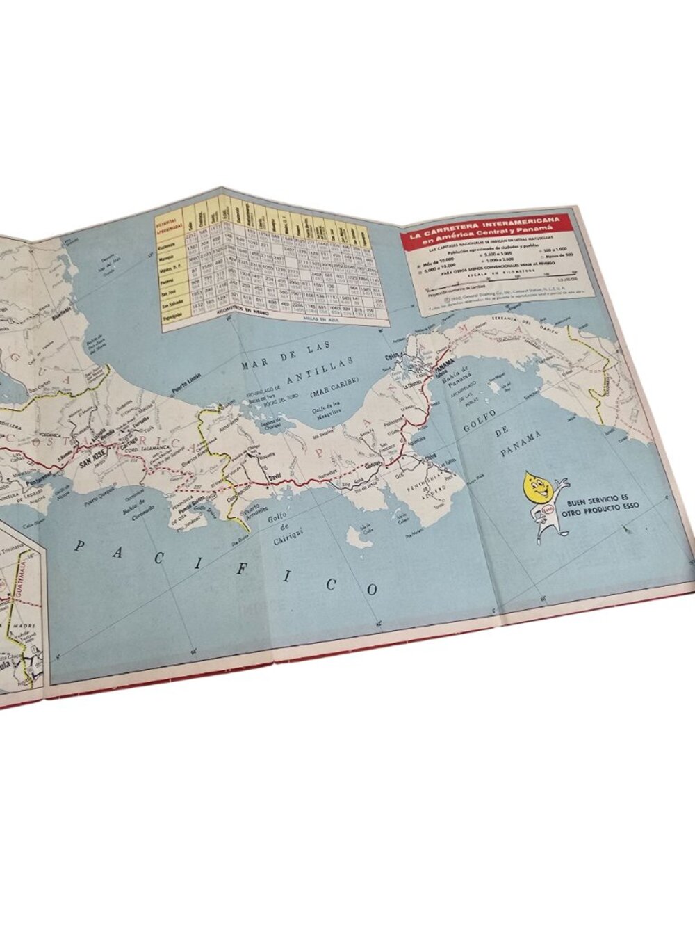 Vintage 1960 Esso Mapa De La República De Panamá Foldable Road Map LI632 - Picture 5 of 6